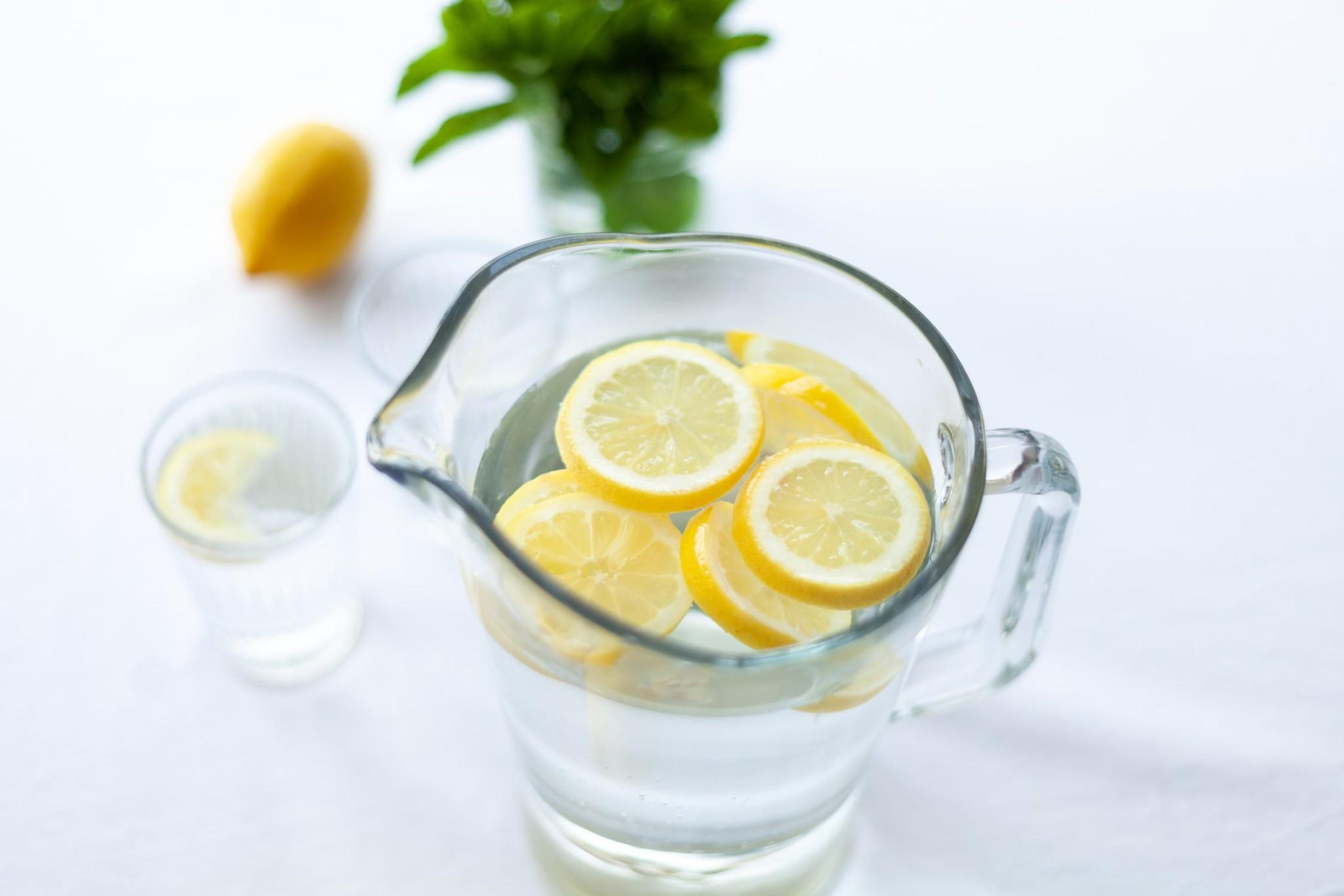 Drinking Water in Pitcher with Lemons